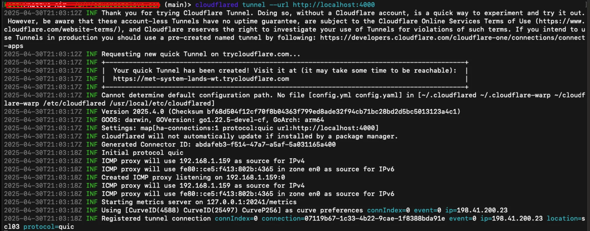 Exponer localhost con Cloudflare Tunnel en segundos (Mac)