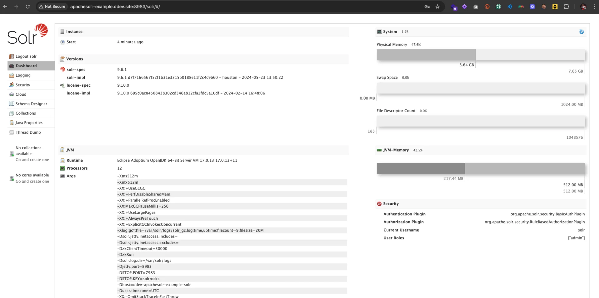 Configure apache solr with DDEV