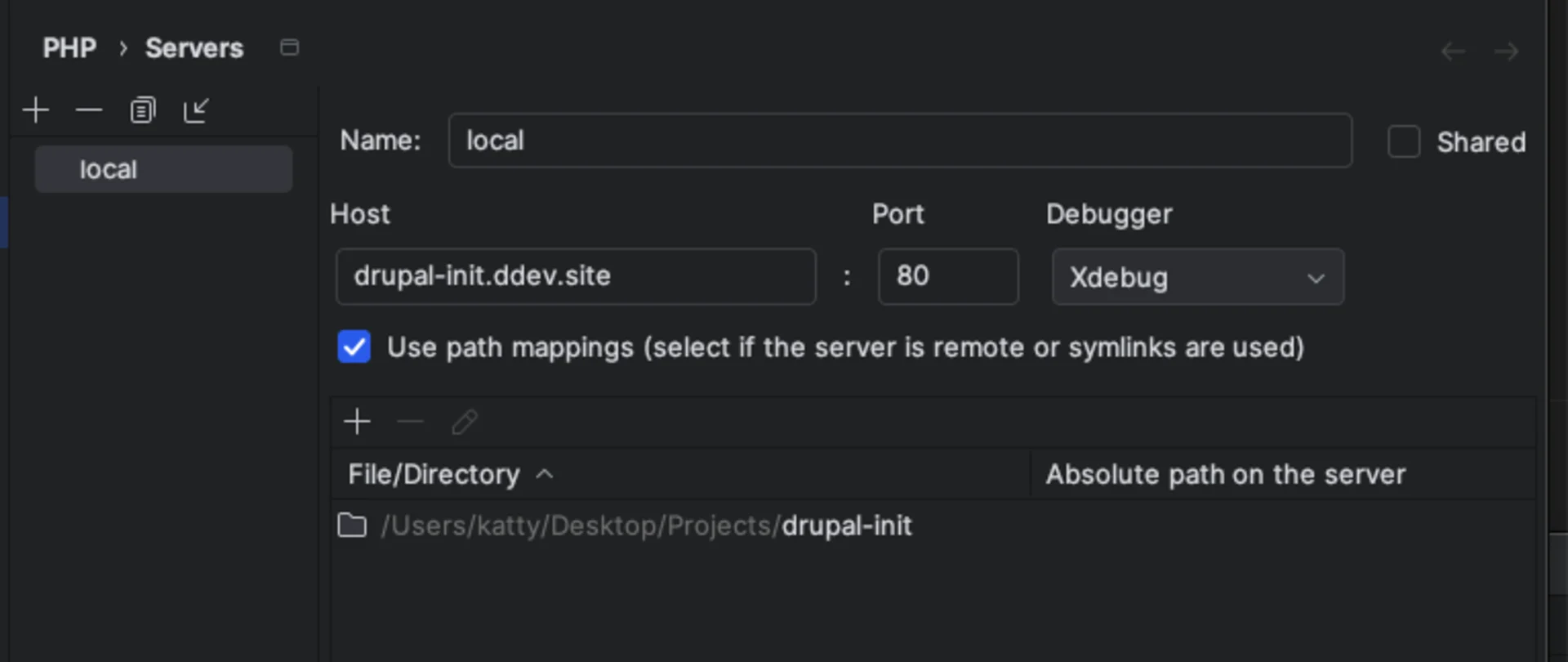 Configure server and mapping path